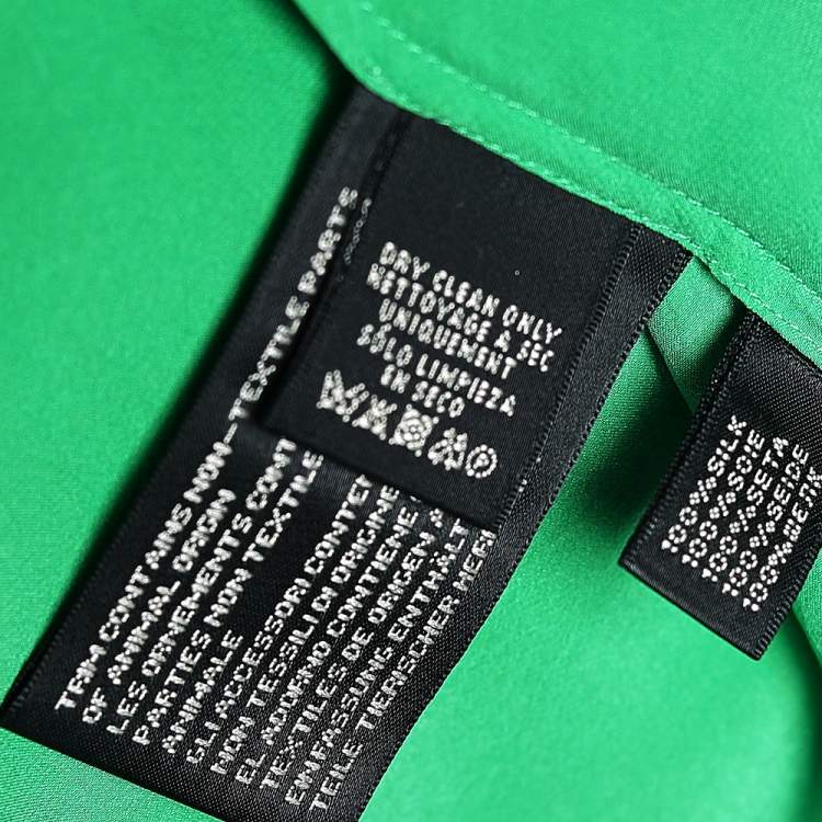 Pre Owned Ralph Lauren Green Silk Pocketed Button Front Shirt M