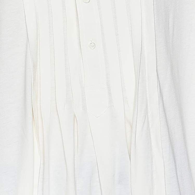 Pre Owned Ralph Lauren Cream Cotton Tunic Blouse M
