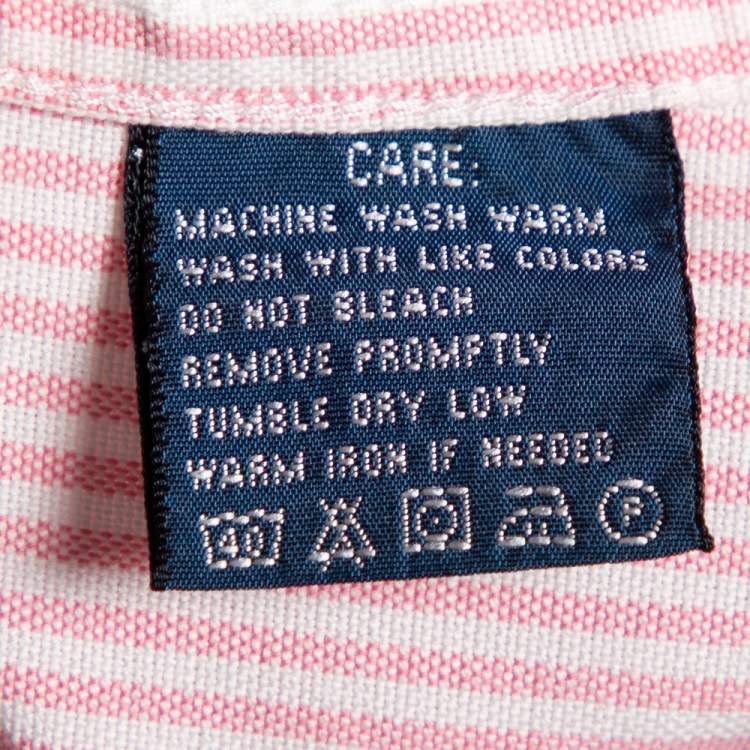 Pre Owned Ralph Lauren Pink & White Striped Cotton Button Front Shirt S