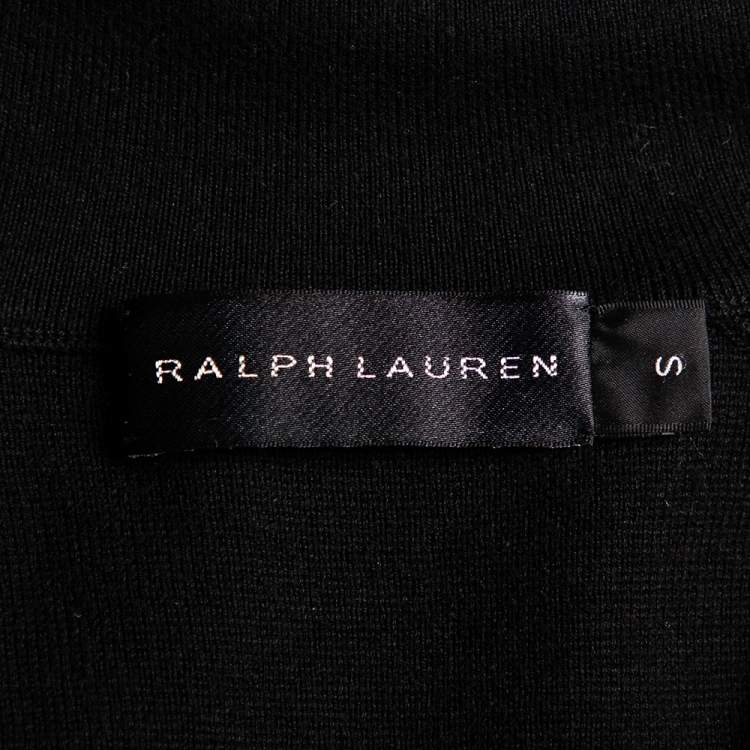 Pre Owned Ralph Lauren Black Knit Zip Front Jacket S