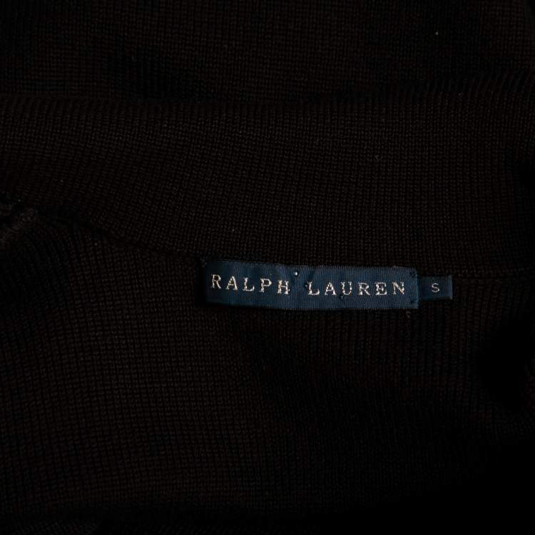 Pre Owned Ralph Lauren Black Merino Wool Crest Embroidered Jacket S