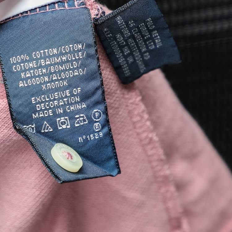Pre Owned Ralph Lauren Pink Cotton Pique Skinny Polo T-Shirt S