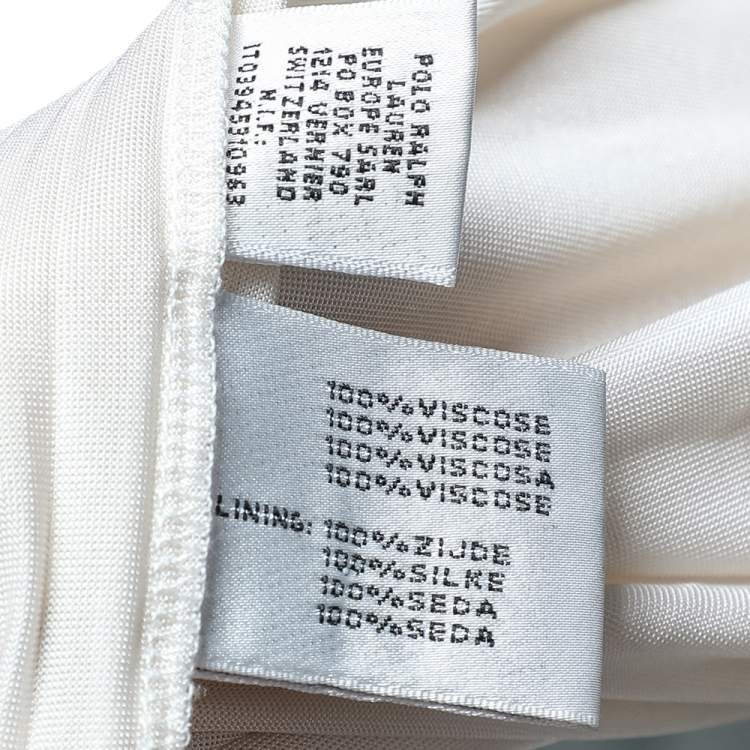 Pre Owned Ralph Lauren White Jersey Halterneck Maxi Dress S