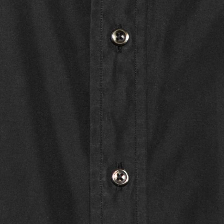 Pre Owned Ralph Lauren Black Cotton Logo Embroidered Button Front Shirt M