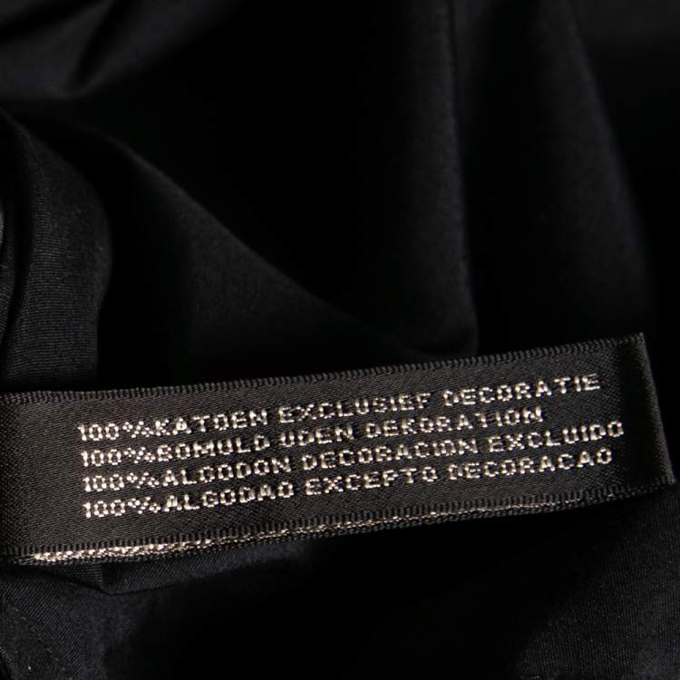 Pre Owned Ralph Lauren Black Cotton Logo Embroidered Button Front Shirt M