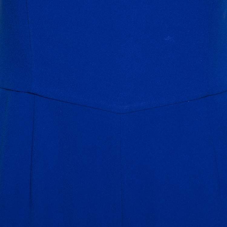 Pre Owned Ralph Lauren Blue Crepe Sleeveless Jumpsuit L