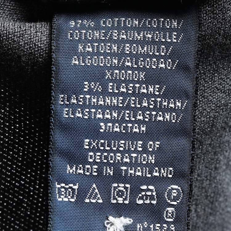 Pre Owned Ralph Lauren Charcoal Grey Logo Embroidered Long Sleeve Polo T-Shirt M