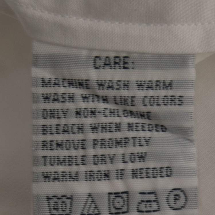 مملوكة مسبقًا Ralph Lauren White Cotton Neck Tie Detail Button Front Shirt S