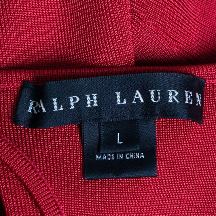 Pre Owned Ralph Lauren Red Bandage Sleeveless Dress L