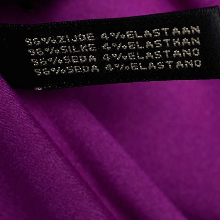 Pre Owned Ralph Lauren Purple Satin Silk Button Front Shirt L