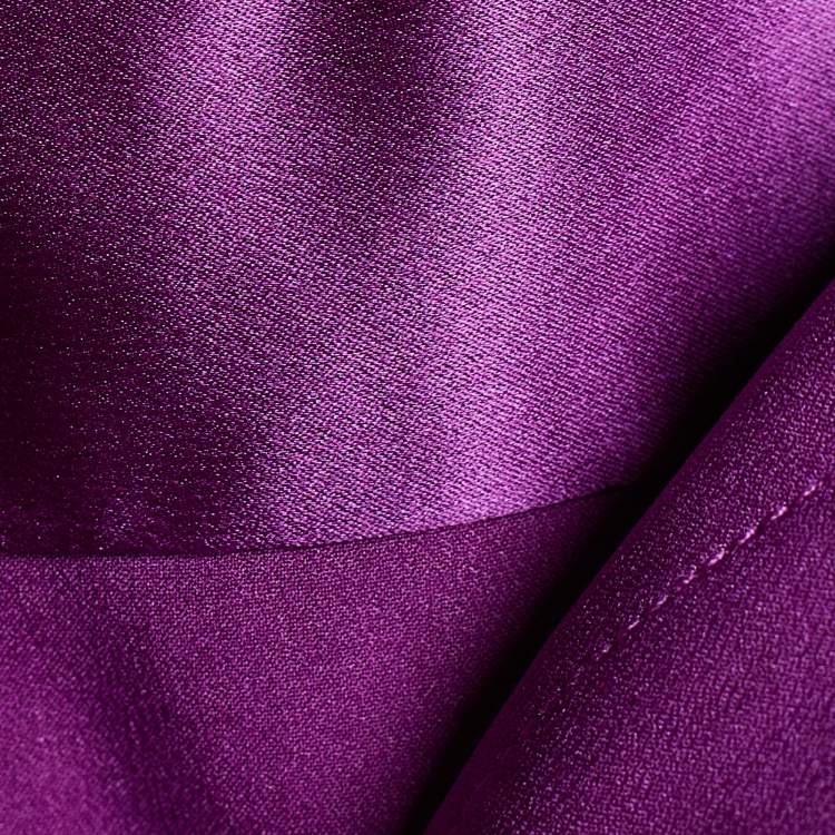 Pre Owned Ralph Lauren Purple Satin Silk Button Front Shirt L