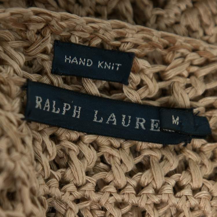 مملوكة مسبقًا Ralph Lauren Beige Hand Knit Silk Shrug M