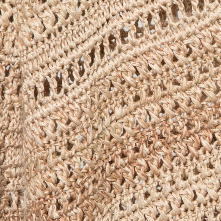 مملوكة مسبقًا Ralph Lauren Beige Hand Knit Silk Shrug M