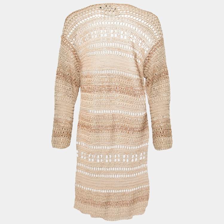 مملوكة مسبقًا Ralph Lauren Beige Hand Knit Silk Shrug M