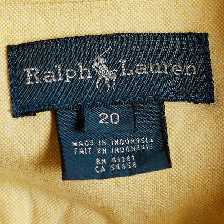Pre Owned Ralph Lauren Yellow Cotton Button Front Shirt XXXL