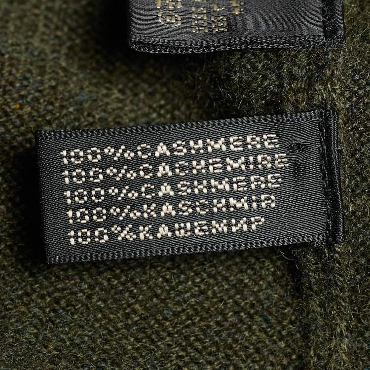 مملوكة مسبقًا Ralph Lauren Olive Green Cashmere Knit Maxi Dress L