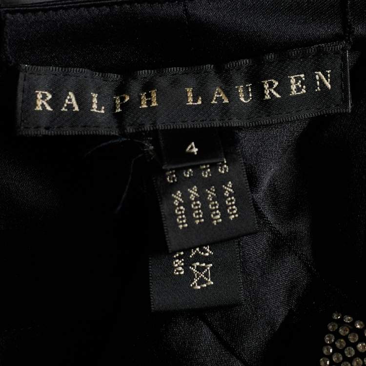 Pre Owned Ralph Lauren Cream/Black Satin Button Front Jacket S