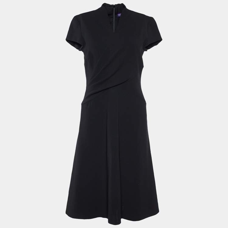Pre Owned Ralph Lauren Collection Black Wool Sleeve Detail Dress S