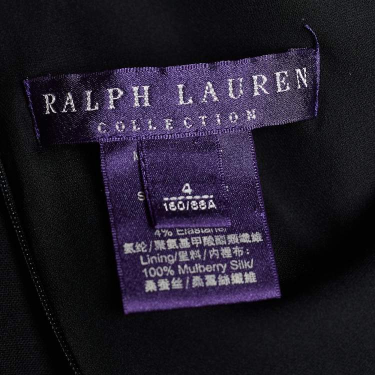 Pre Owned Ralph Lauren Collection Black Wool Sleeve Detail Dress S