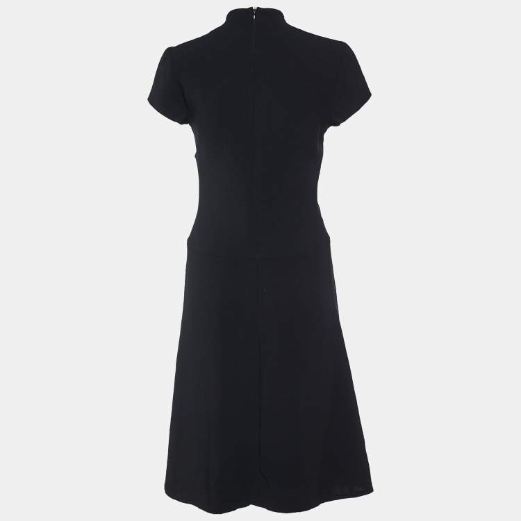 Pre Owned Ralph Lauren Collection Black Wool Sleeve Detail Dress S