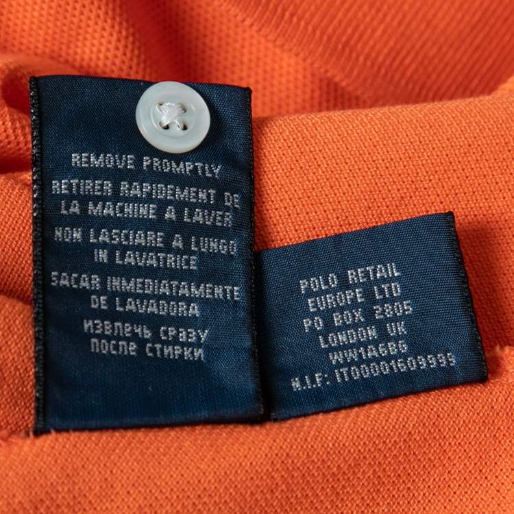 مملوكة مسبقًا Ralph Lauren Orange Cotton Polo T-Shirt XL