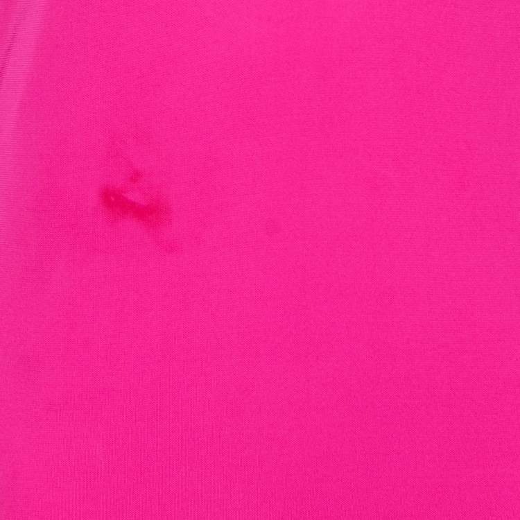 Pre Owned Ralph Lauren Pink Jersey Embroidered Long Sleeve Dress S