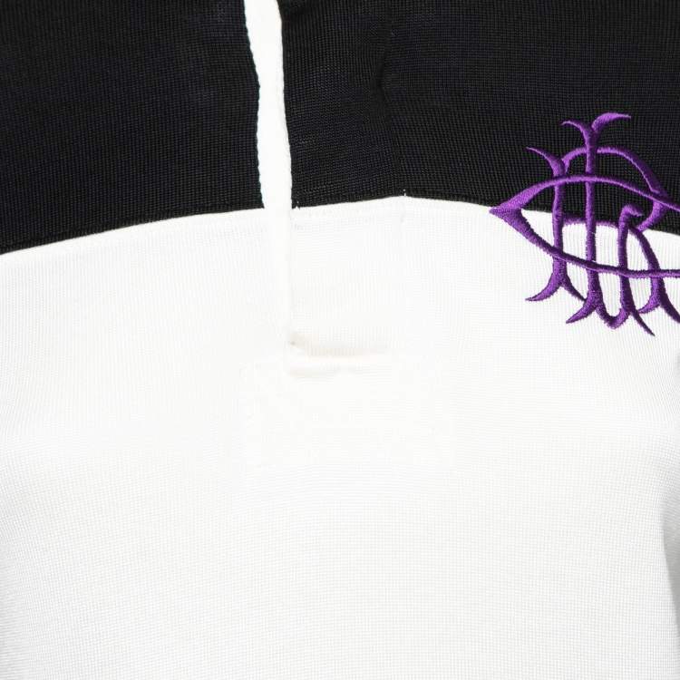مملوكة مسبقًا Ralph Lauren Black Cotton Knit Long Sleeve Polo T-Shirt M