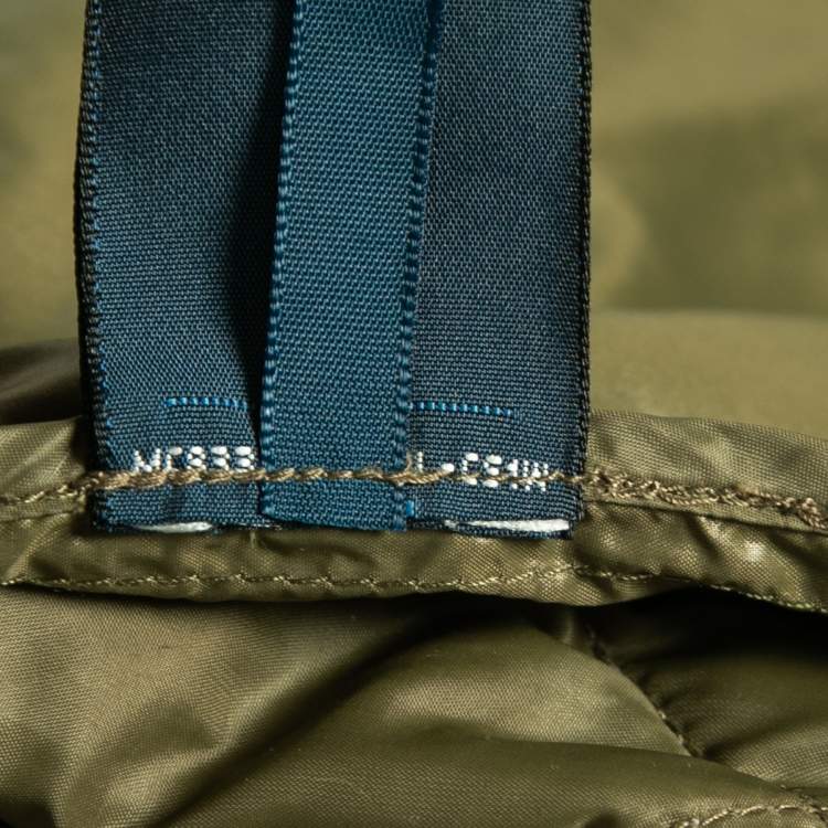 مملوكة مسبقًا Ralph Lauren Olive Green Synthetic Quilted Zip Front Jacket S
