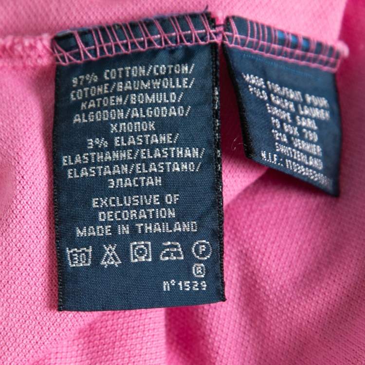 مملوكة مسبقًا Ralph Lauren Pink Logo Embroidered Cotton Pique Short Sleeve Dress XS