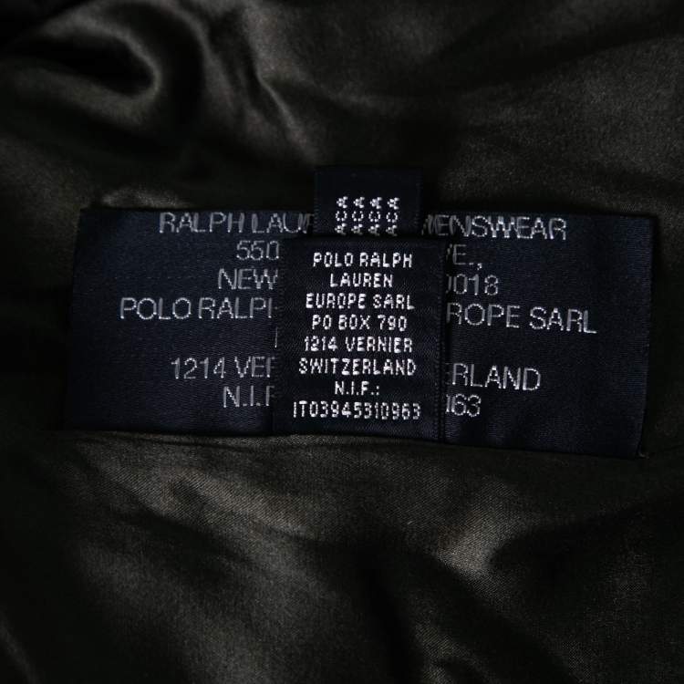 Pre Owned Ralph Lauren Green Alpaca Wool & Shearling Fur Trimmed Double Breasted Jacket S