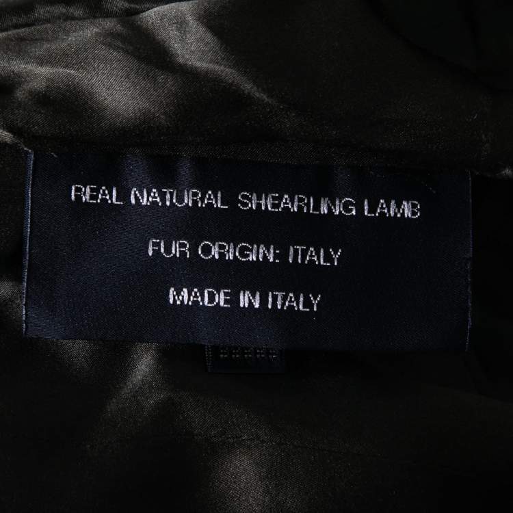 Pre Owned Ralph Lauren Green Alpaca Wool & Shearling Fur Trimmed Double Breasted Jacket S