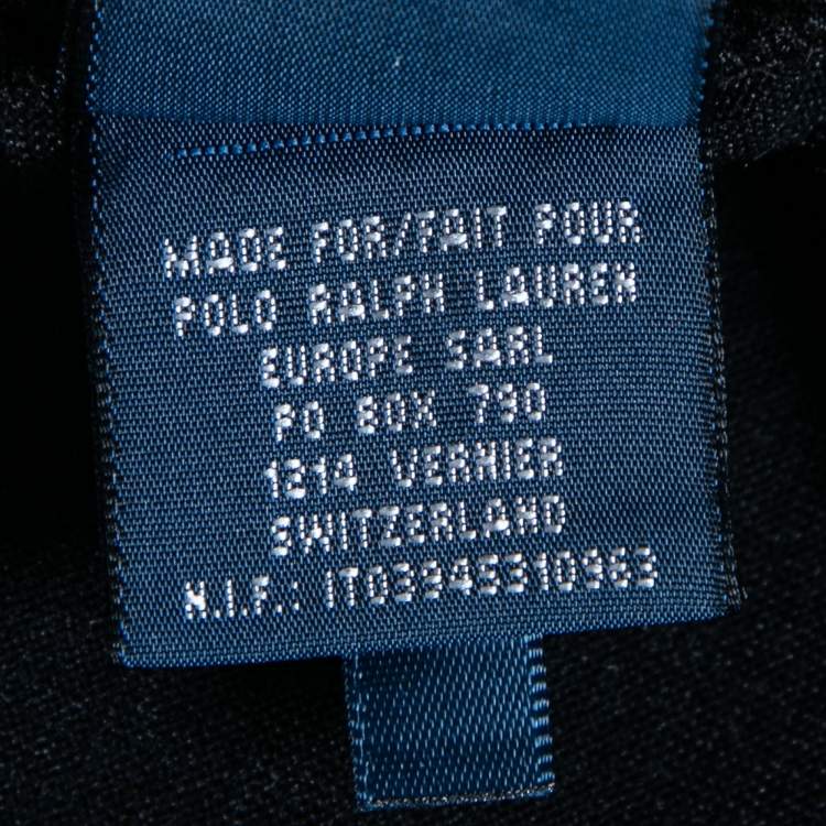 Pre Owned Ralph Lauren Black Silk Ruffled Neck Top M