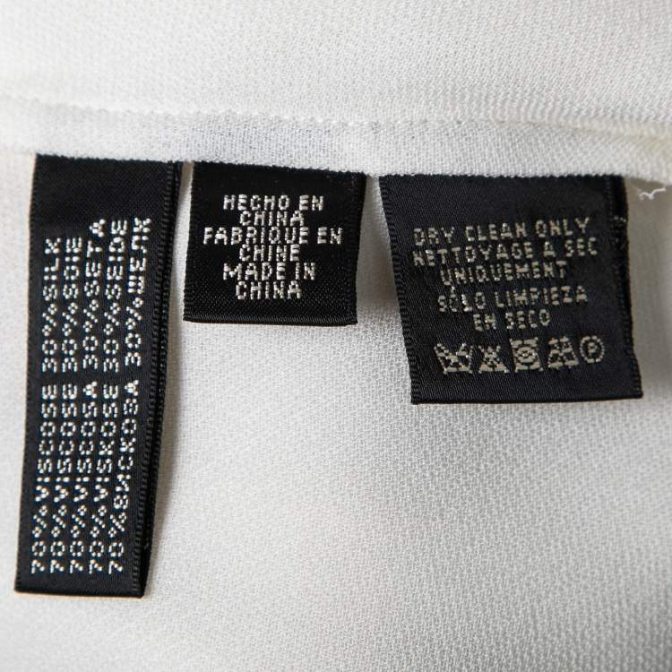 Pre Owned Ralph Lauren  White Crepe Button Front Shirt S