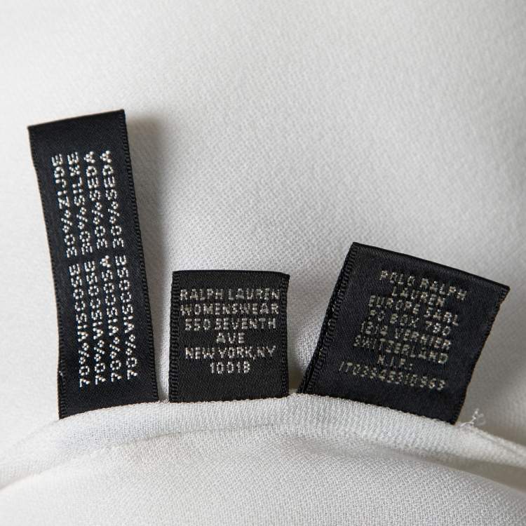 Pre Owned Ralph Lauren  White Crepe Button Front Shirt S