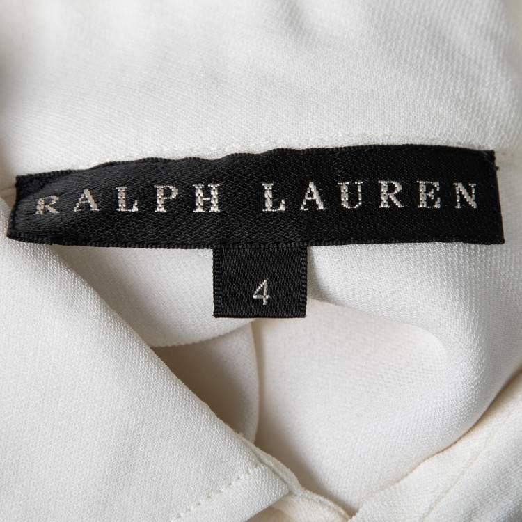 Pre Owned Ralph Lauren  White Crepe Button Front Shirt S