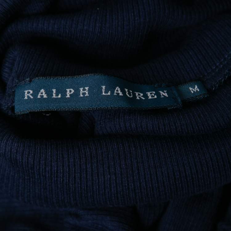 Pre Owned Ralph Lauren Navy Blue Knit Turtleneck Sweater M 