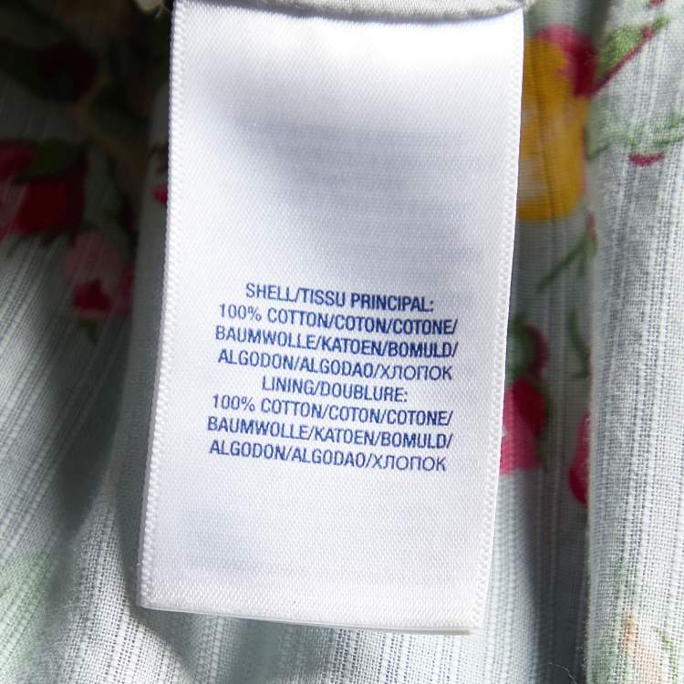 Pre Owned Ralph Lauren Light Blue Floral Print Cotton Sleeveless Midi Dress XL