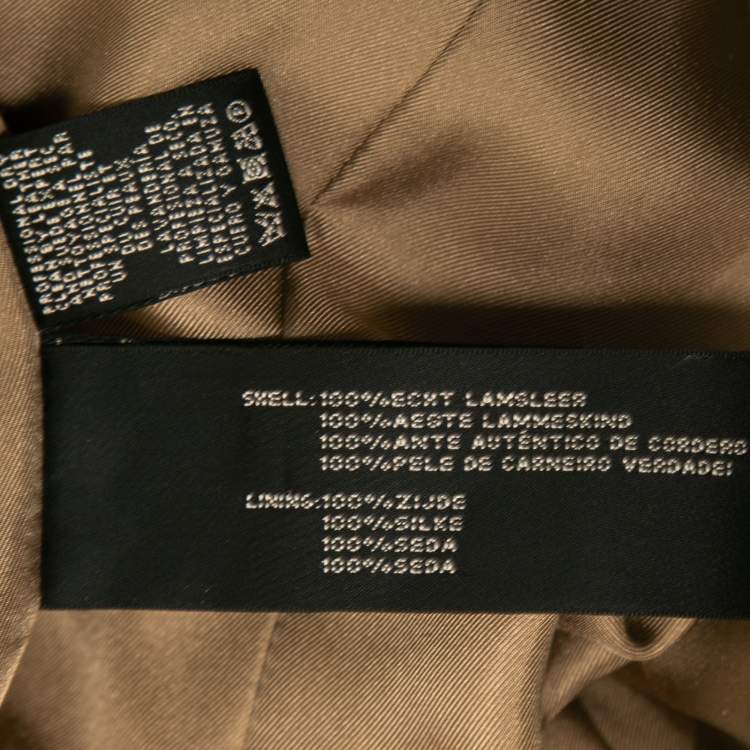 Pre Owned Ralph Lauren Beige Suede Open Front Coat L