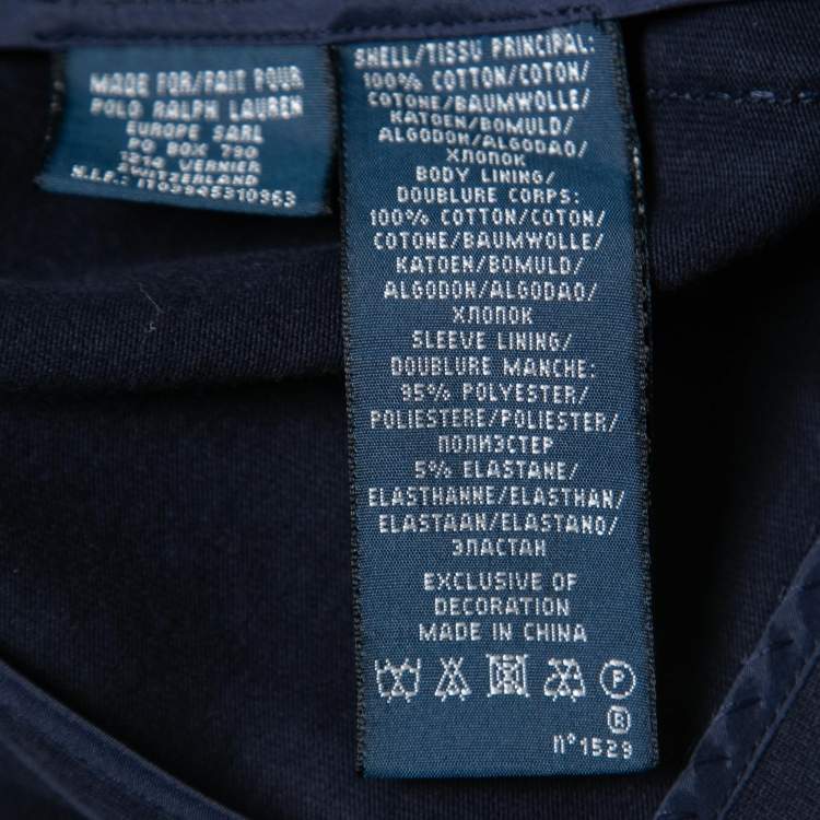 Pre Owned Ralph Lauren Navy Blue Stretch Cotton Single-Breasted Blazer L