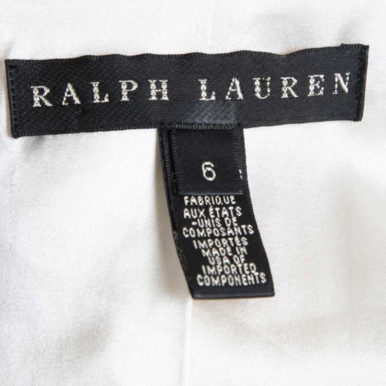 Pre Owned Ralph Lauren Cream Wool Ruffled Blazer M
