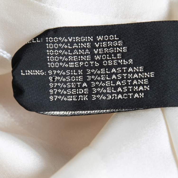Pre Owned Ralph Lauren Cream Wool Ruffled Blazer M