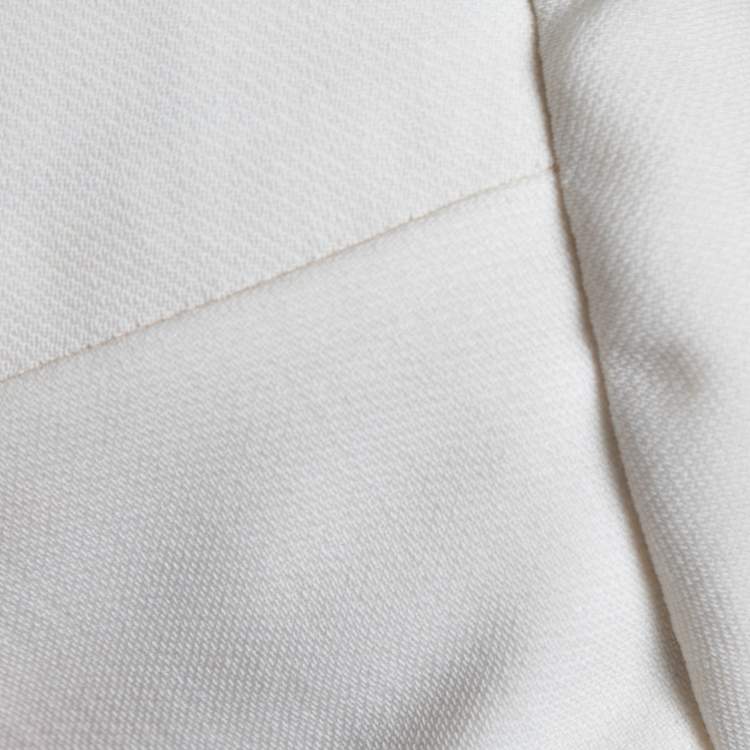 Pre Owned Ralph Lauren Cream Wool Ruffled Blazer M