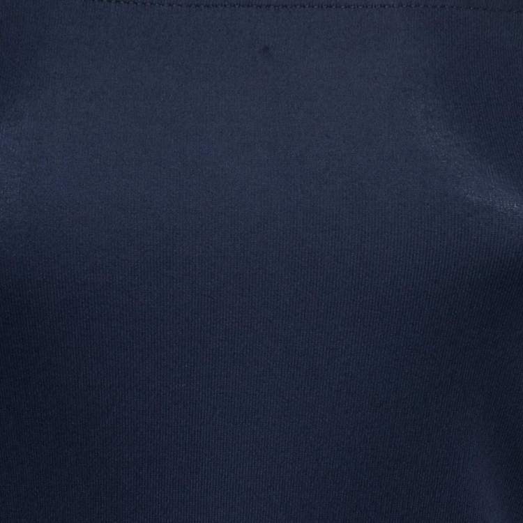 مملوكة مسبقًا Ralph Lauren Navy Blue Jersey Knit Off Shoulder Midi Dress S