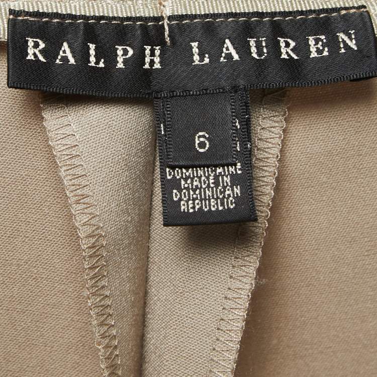 Pre Owned Ralph Lauren Beige Stretch Wool Slim Fit Pants M