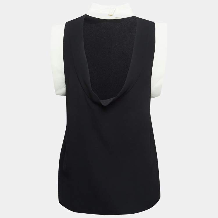 Pre Owned Ralph Lauren Black Crepe Cut Out Sleeveless Top S