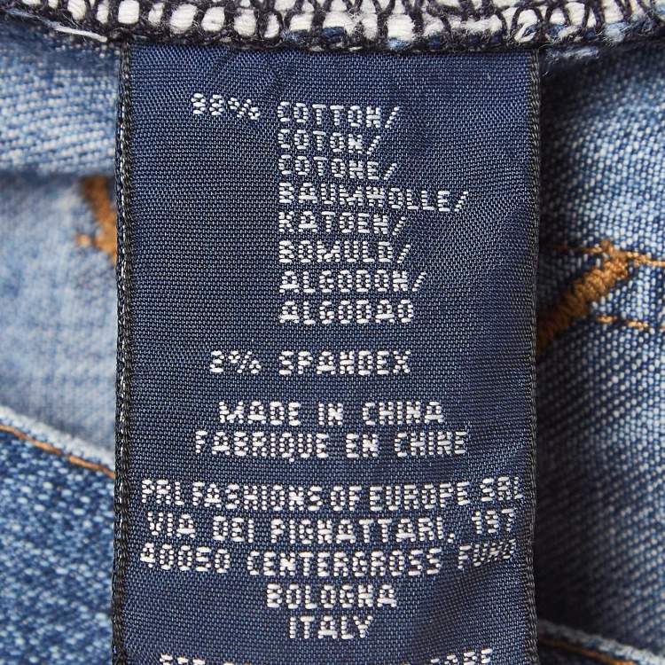 Pre Owned Ralph Lauren Blue Whiskered Denim Skinny Fit Jeans S Waist 28''