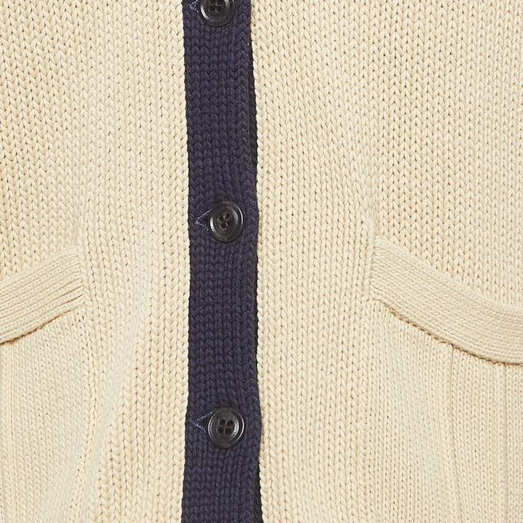 Pre Owned Ralph Lauren Cream Olympic Team Embroidered Knit Cardigan L