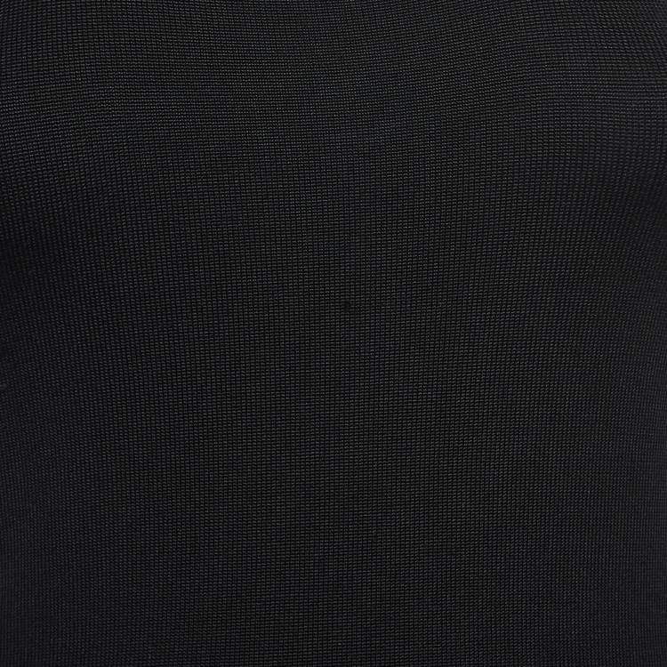 Pre Owned Ralph Lauren Black Leather Strap Rib Knit Tank Top XS