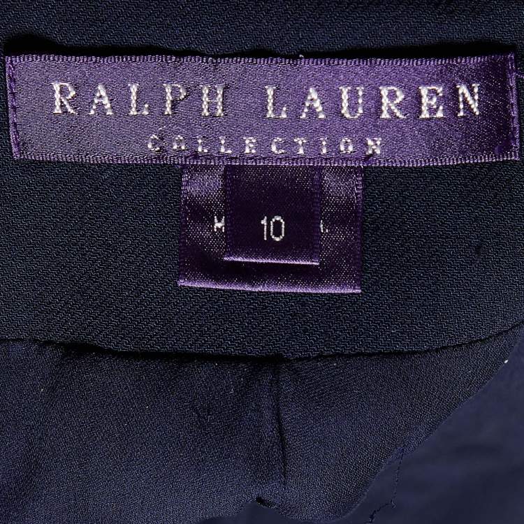 Pre Owned Ralph Lauren Navy Blue Wool Double Breasted Coat L