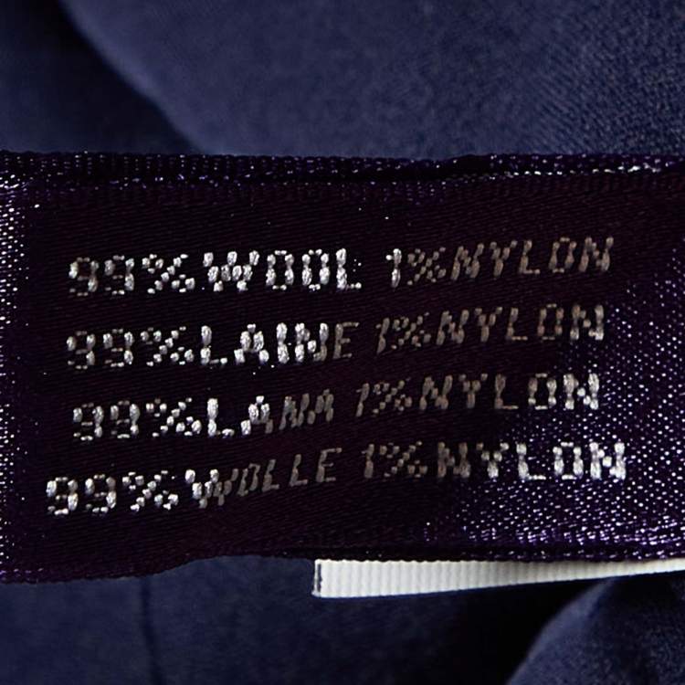 Pre Owned Ralph Lauren Navy Blue Wool Double Breasted Coat L